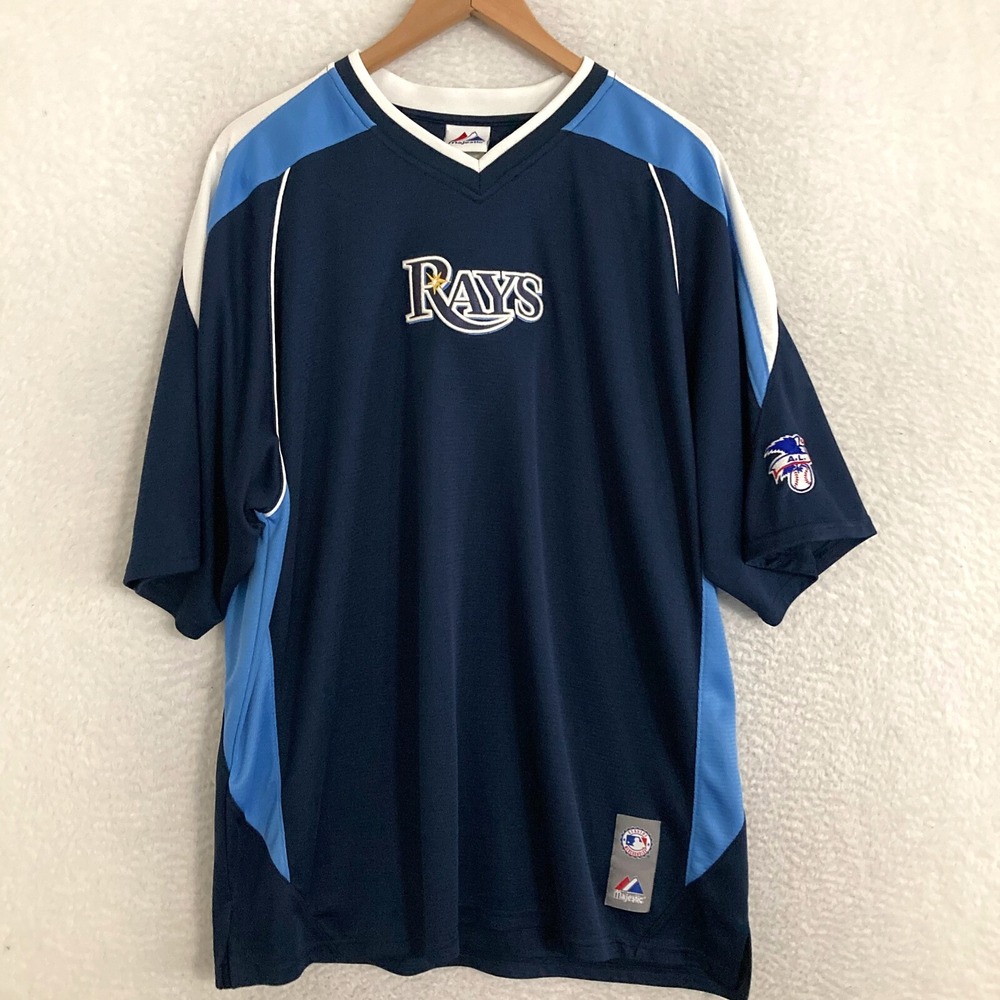 Vtg Majestic Tampa Bay Devil Rays Practice Jersey Fits Like Mens XL Embroidered